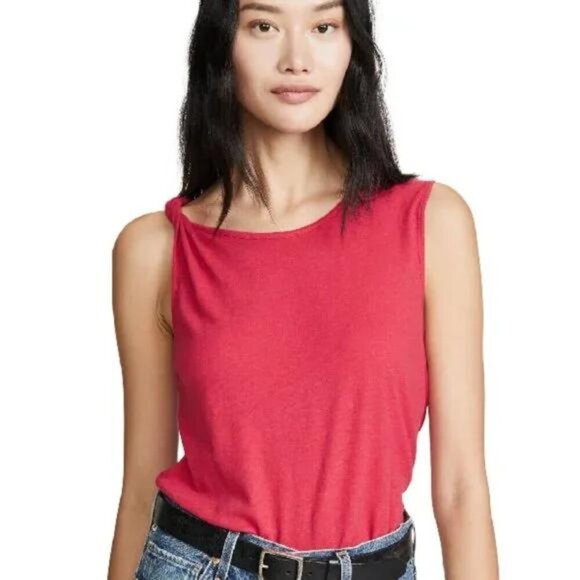 CURRENT/ELLIOTT Linen & Cotton Red Tank Top NWT Size 1=SMALL - Picture 1 of 15